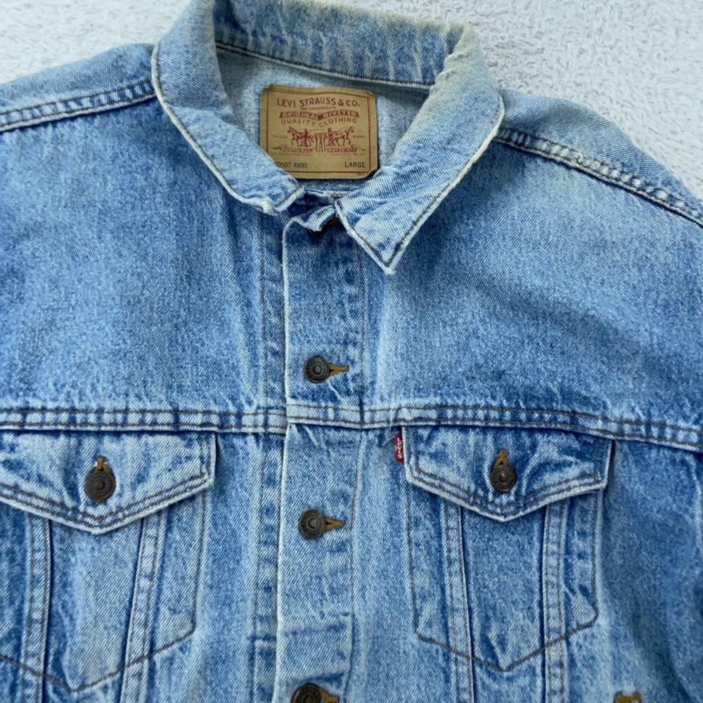 Vintage Levis Type III‎ Denim Jacket Mens Large Trucker Made USA 70507 4890 90s